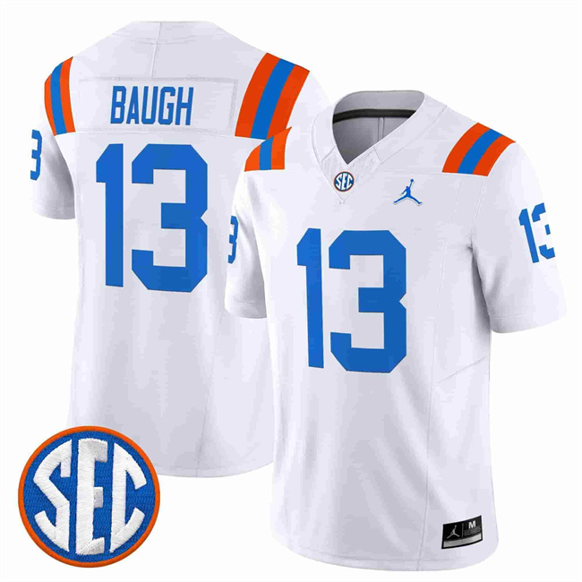 Men's Florida Gators #13 Jadan Baugh White '1960s Throwback' F.U.S.E. Vapor Limited Stitched Football Jersey